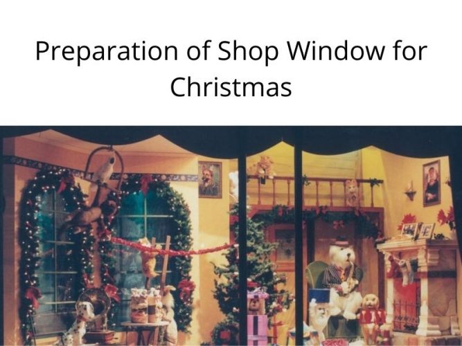 Preparation of Shop Window for Christmas